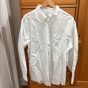 Brooks Brothers Men's White Striped Shirt
